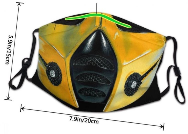 Маска захисна для обличчя Mortal Kombat Scorpion №2 + 2 вугільні фільтри