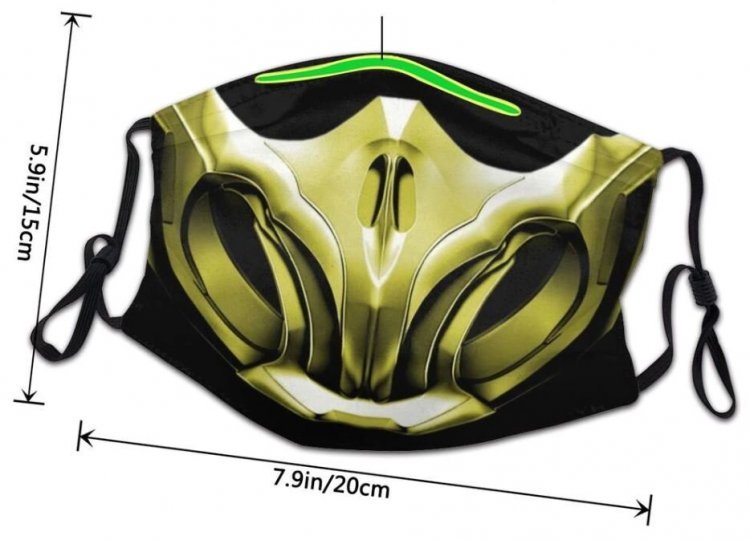 Маска захисна для обличчя Mortal Kombat Scorpion + 2 вугільні фільтри