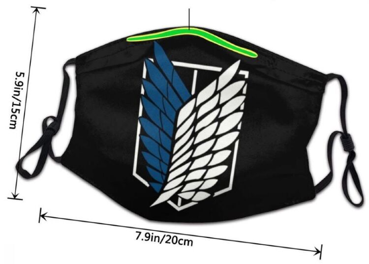 Маска захисна для обличчя Attack on Titan Атака титанів Розвідкорпус + 2 вугільні фільтри