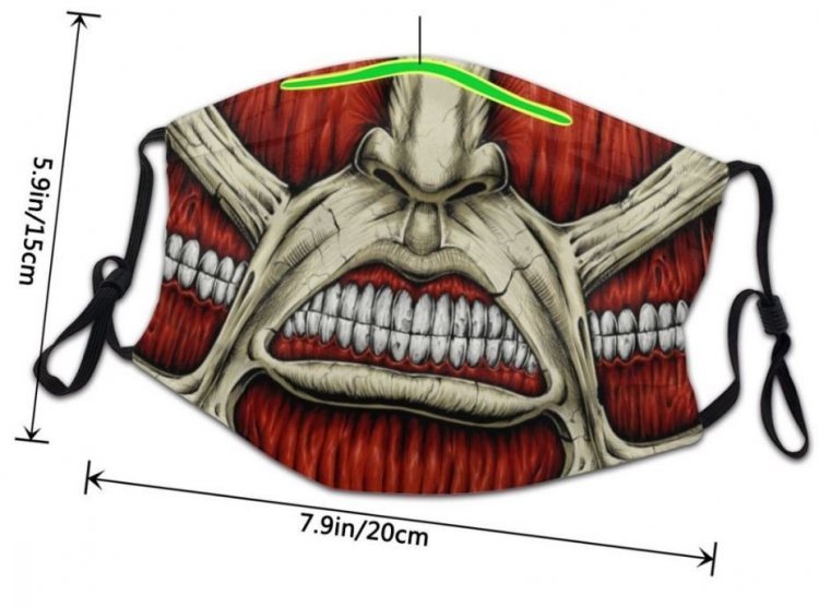 Маска захисна для обличчя Attack on Titan Атака титанів Титан + 2 вугільних фільтри