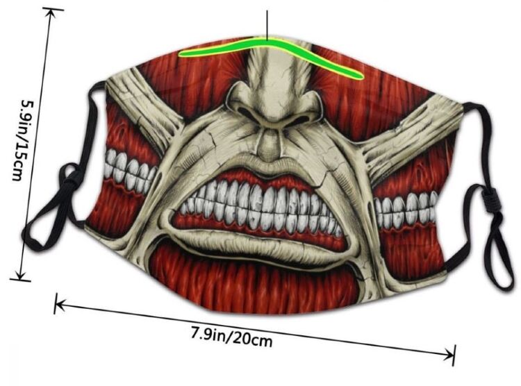 Маска захисна для обличчя Attack on Titan Атака титанів Титан + 2 вугільних фільтри