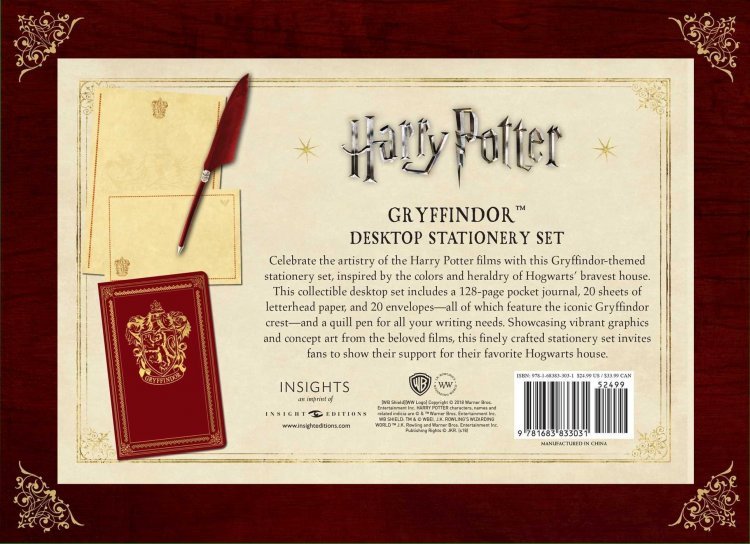 Канцелярський набір Harry Potter: Gryffindor Desktop Stationery Set Гаррі Поттер Блокнот + Перо Канцелярський набір Harry Potter: Gryffindor Desktop Stationery Set Гаррі Поттер Блокнот + Перо