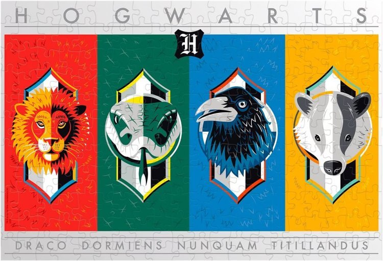 Пазл Гаррі Поттер Факультети Хогвартсу Harry Potter Hogwarts House Crests Puzzle (500 деталей)