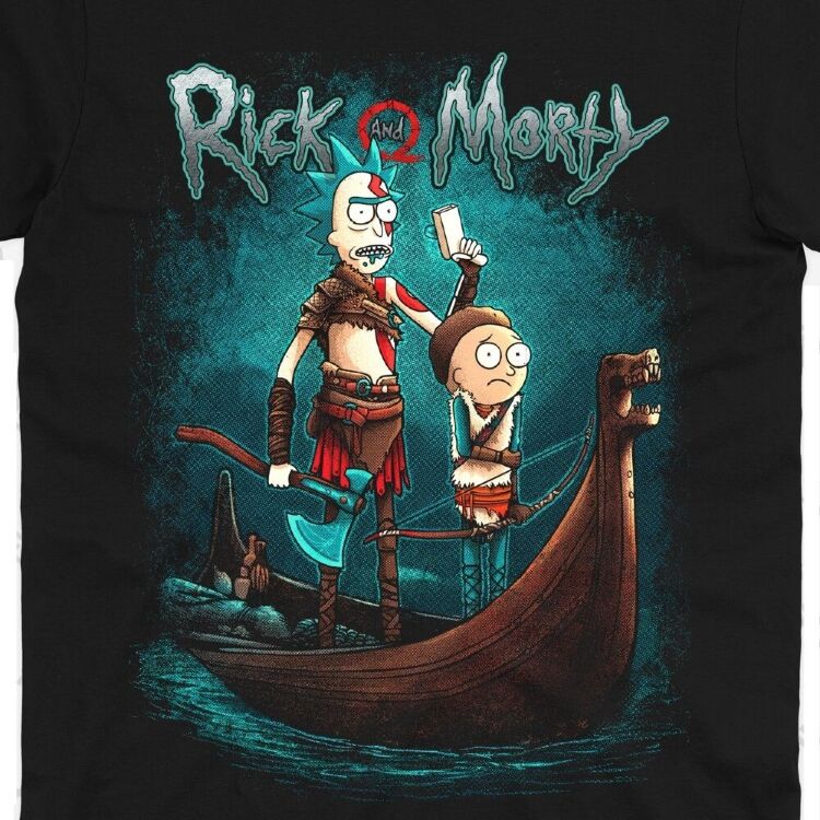 Футболка Morze Rick and Morty as God of War T-Shirt Рік і морті як Бог війни (розмір L)