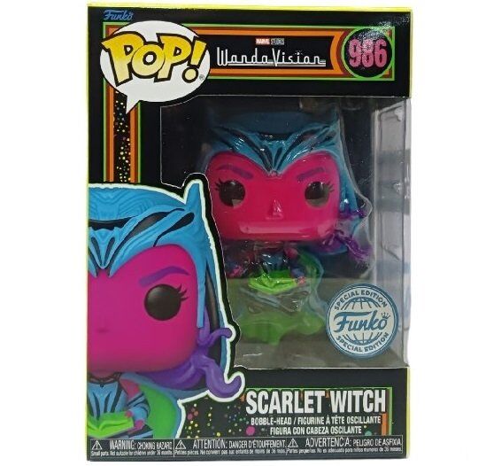 Фігурка Funko Marvel WandaVision - Scarlet Witch (BLACK LIGHT) Фанко АЛАЯ ВІДЬМА (Funko Exclusive) 986