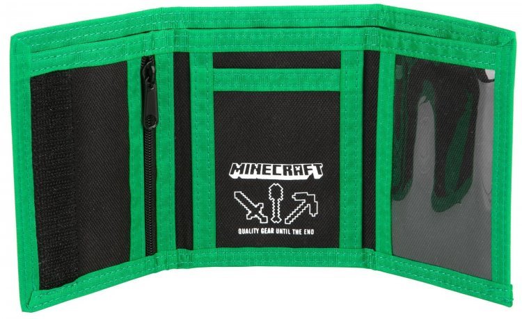 Гаманець JINX Minecraft Creeper Crowd Tri Fold Wallet Green Гаманець JINX Minecraft Creeper Crowd Tri Fold Wallet Green