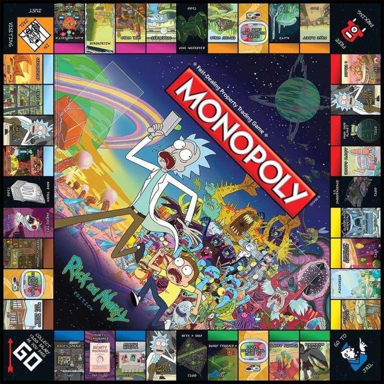 Монополия настольная игра Рик и Морти Monopoly Rick and Morty Board Game Монополия настольная игра Рик и Морти Monopoly Rick and Morty Board Game