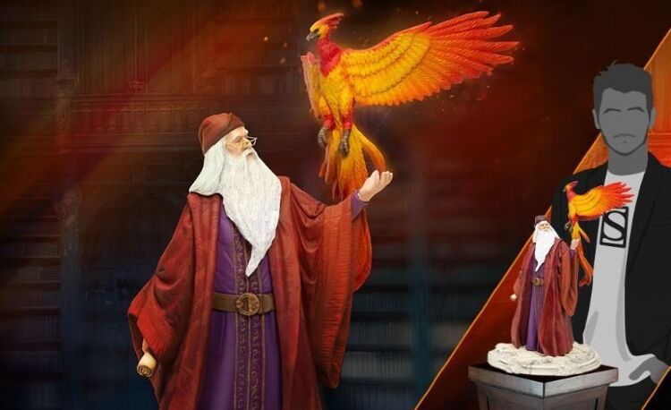 Статуетка Harry Potter - Dumbledore with Fawkes Дамблдор з Феніксом