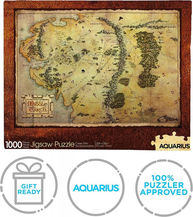 Пазл Lord of the Rings AQUARIUS Hobbit Middle Earth Map Puzzle Володар кілець Мапа Середземя 1000 шт. Пазл Lord of the Rings AQUARIUS Hobbit Middle Earth Map Puzzle Володар кілець Мапа Середземя 1000 шт.