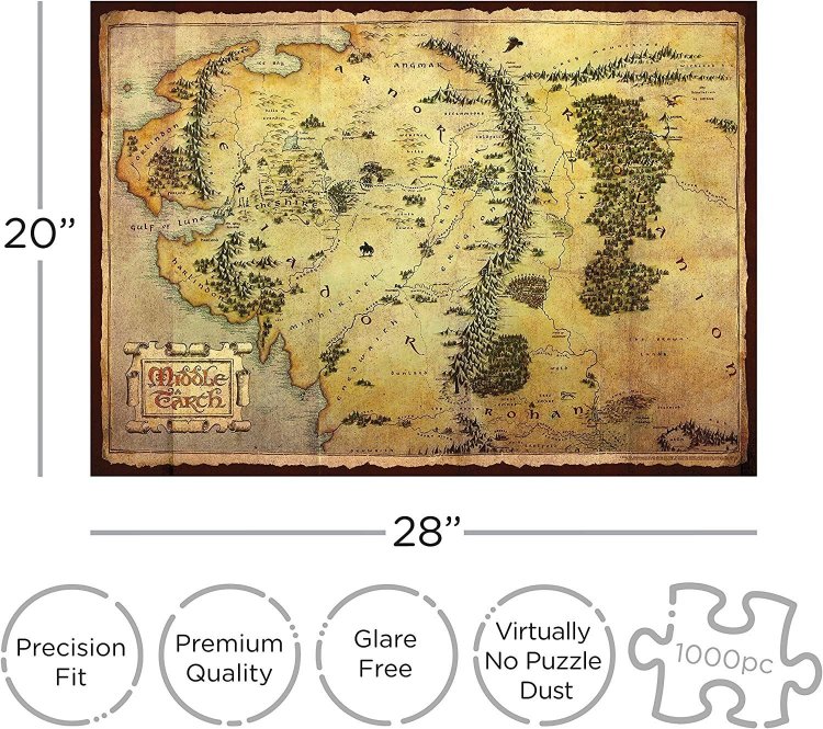 Пазл Lord of the Rings AQUARIUS Hobbit Middle Earth Map Puzzle Володар кілець Мапа Середземя 1000 шт. Пазл Lord of the Rings AQUARIUS Hobbit Middle Earth Map Puzzle Володар кілець Мапа Середземя 1000 шт.