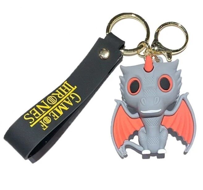 Брелок подвеска на рюкзак Game of Thrones Drogon Red dragon 3D Keychain Игра престолов Дрогон красный дракон