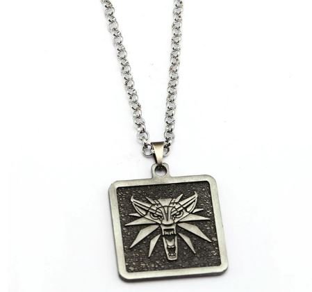 Медальйон Відьмак (The Witcher) Квадрат метал сірий