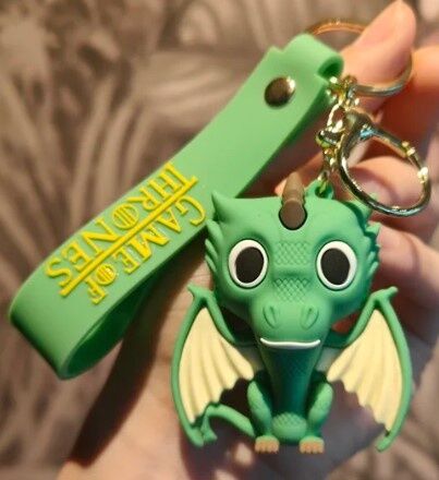 Брелок подвеска на рюкзак Game of Thrones Rhaegal Green dragon 3D Keychain Игра престолов Рейгал зелёный дракон