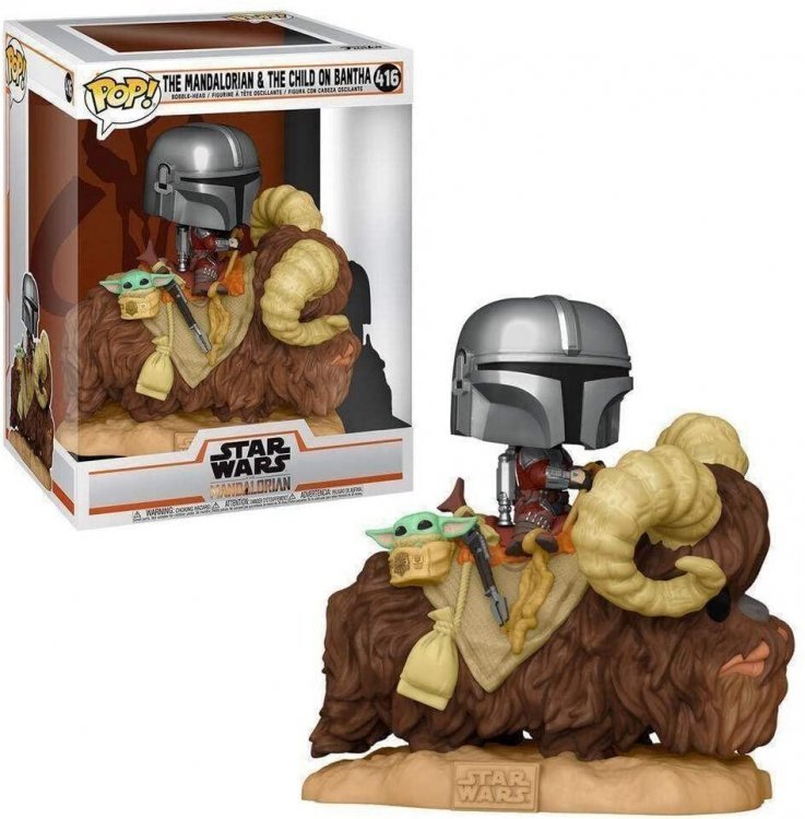 Фігурка Funko Deluxe: Mandalorian on Bantha with Child Фанко Зоряні війни: Мандалорець 416 Фігурка Funko Deluxe: Mandalorian on Bantha with Child Фанко Зоряні війни: Мандалорець 416