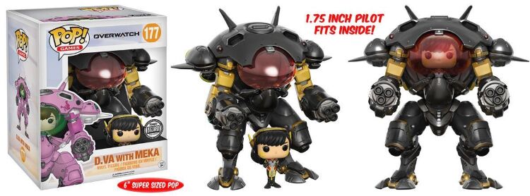 Фігурка Overwatch Funko Pop! Vinyl Carbon Fiber D.Va and MEKA Buddy (Blizzard Exclusive)
