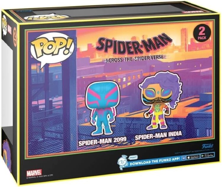 Фігурка Funko Marvel Spider-Man 2099 & Spider-Man India (Black Light) 2-Pack Людина Павук Фанко