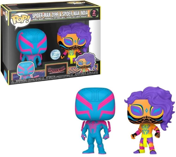 Фігурка Funko Marvel Spider-Man 2099 & Spider-Man India (Black Light) 2-Pack Людина Павук Фанко