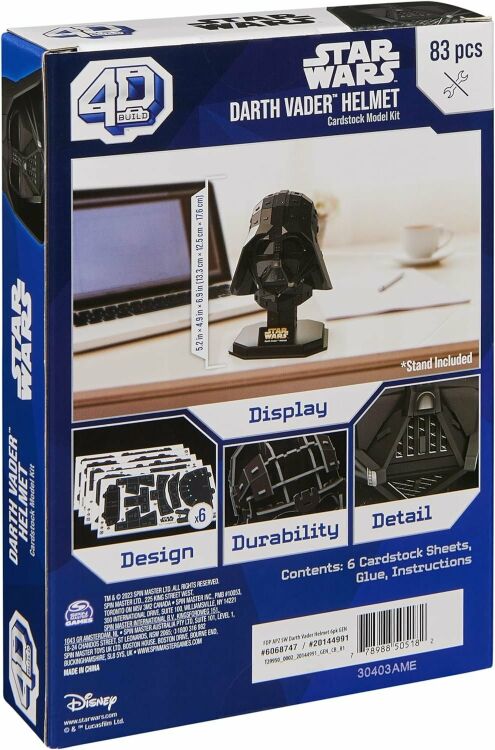 Пазл 4D Build Star Wars Darth Vader Helmet puzzle 3D картон Дарт Вейдер 83 шт.  Пазл 4D Build Star Wars Darth Vader Helmet puzzle 3D картон Дарт Вейдер 83 шт.