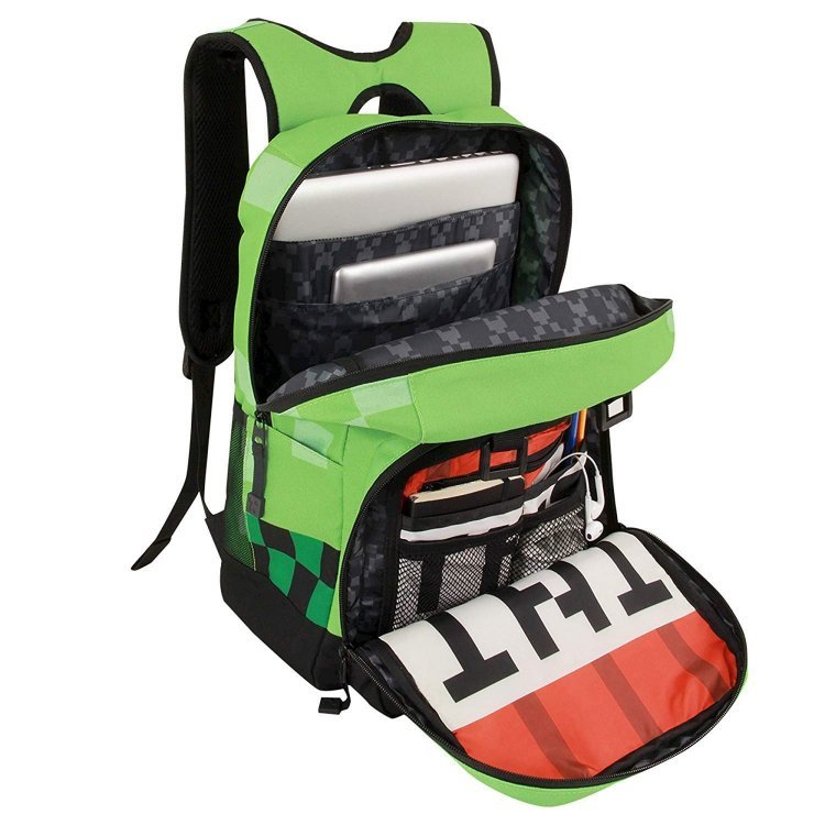 Рюкзак майнкрафт - Minecraft Creeper Kids Backpack (Green, 18 ") School Рюкзак майнкрафт - Minecraft Creeper Kids Backpack (Green, 18 ") School