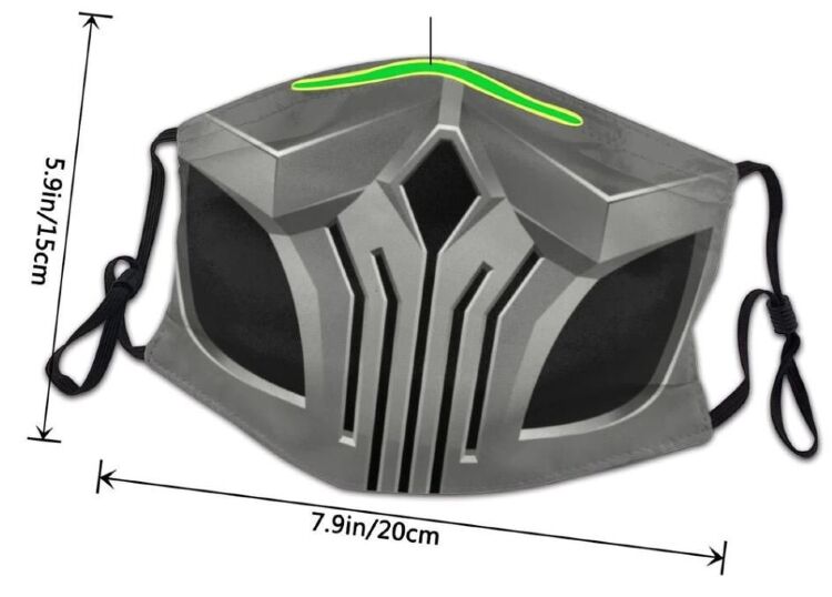 Маска захисна для обличчя Mortal Kombat №11 + 2 вугільні фільтри