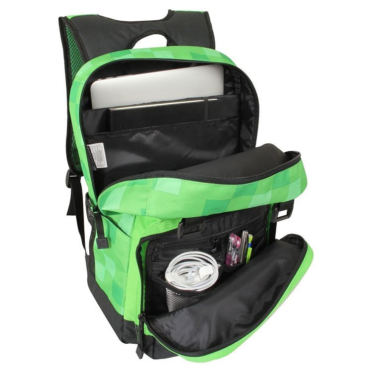 Рюкзак майнкрафт - Minecraft Creepy Creeper Kids Backpack (Green, 17 ") School Рюкзак майнкрафт - Minecraft Creepy Creeper Kids Backpack (Green, 17 ") School