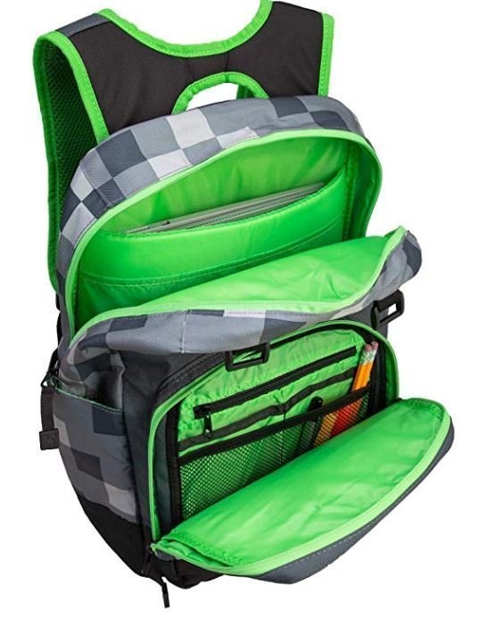 Рюкзак майнкрафт - Minecraft Creepy Creeper Kids Backpack (Dark Grey, 17 ") School