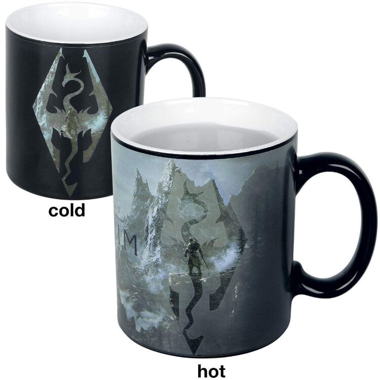 Чашка хамелеон SKYRIM Dragon Symbol Heat Change Mug Кружка Скайрим 320 мл (меняет цвет)