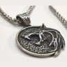 Кулон Геральта медальйон 3D Відьмак (The Witcher) з нержавіючої сталі + деревяний бокс №2
