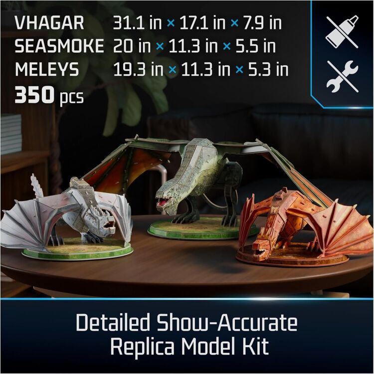 Пазл 4D Build Game Thrones House Dragon 3-Pack puzzle 3D картон Дракони Гра престолів 350 шт.