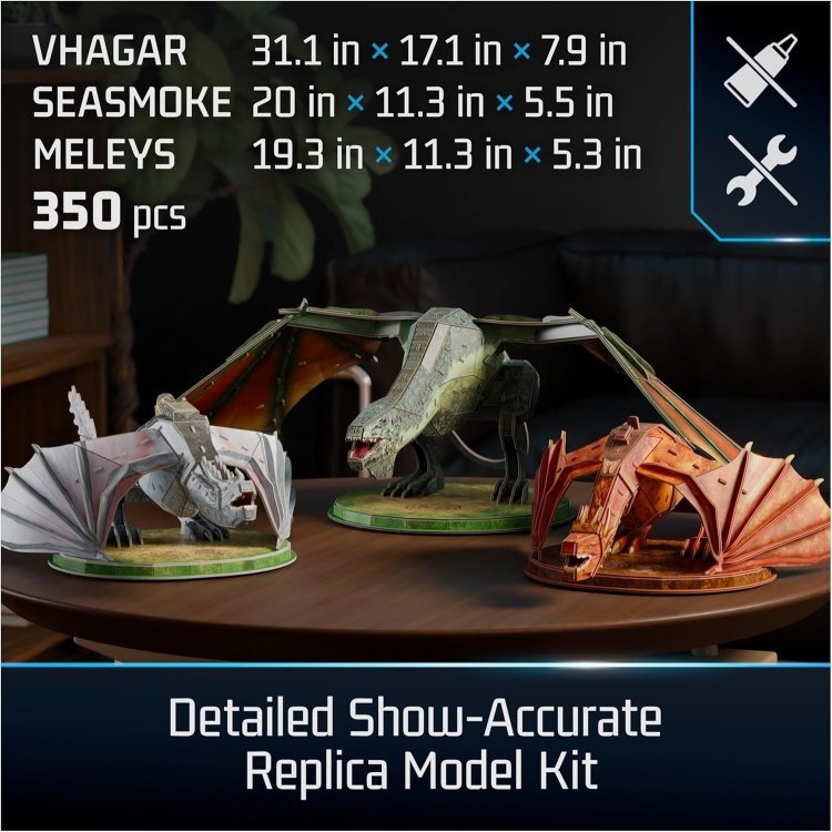 Пазл 4D Build Game Thrones House Dragon 3-Pack puzzle 3D картон Дракони Гра престолів 350 шт.