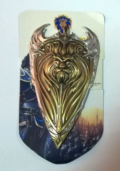 World of Warcraft Alliance Logo Golden Shield Metal