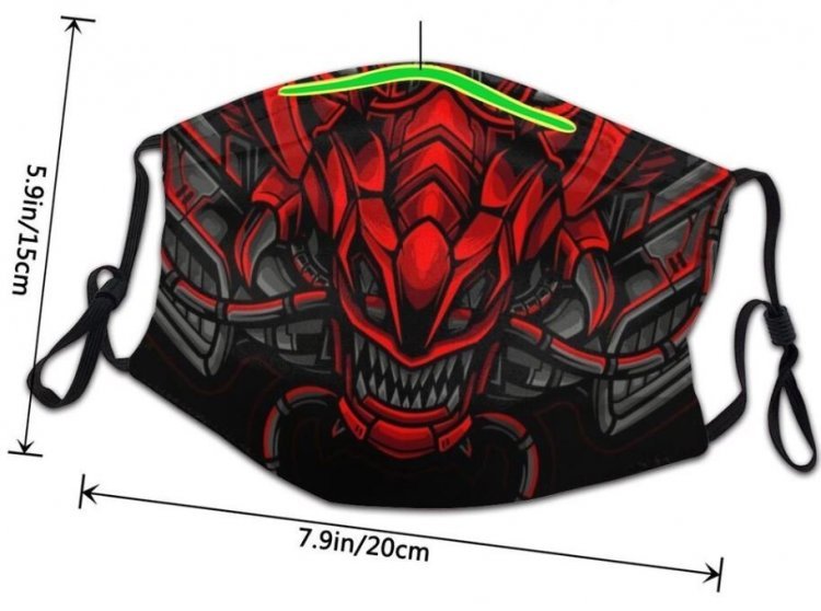 Маска захисна для обличчя Red Dragon Дракон + 2 вугільні фільтри