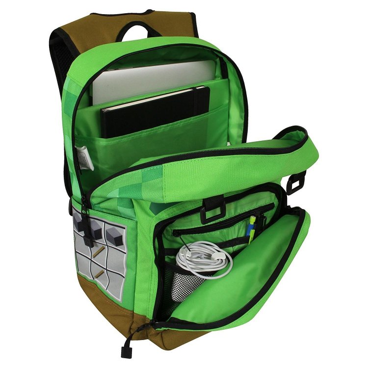 Рюкзак майнкрафт - Minecraft Pickaxe Adventure Kids Backpack (Green, 17 ") School Рюкзак майнкрафт - Minecraft Pickaxe Adventure Kids Backpack (Green, 17 ") School