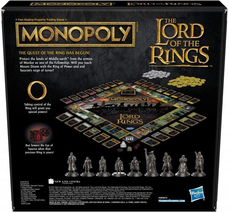 Монополия настольная игра Monopoly: The Lord of The Rings Edition Board Game Властелин колец (примята упаковка) Монополия настольная игра Monopoly: The Lord of The Rings Edition Board Game Властелин колец (примята упаковка)