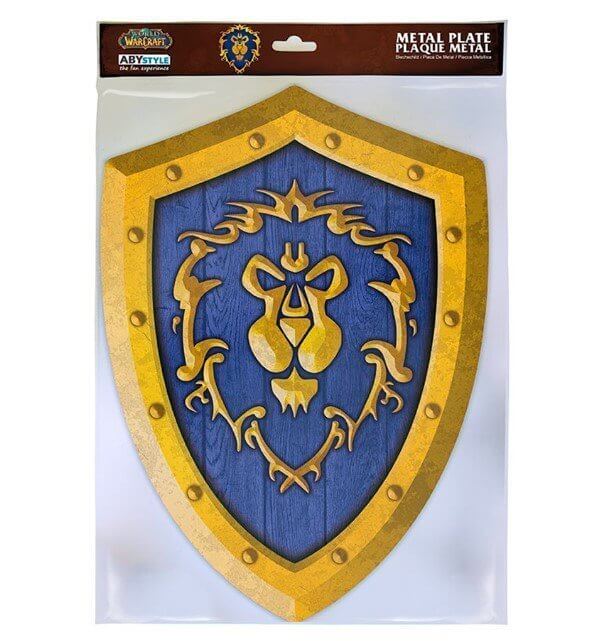 Табличка металлическая Blizzard World of Warcraft Alliance Shield Варкрафт Альянс 35x25 см 