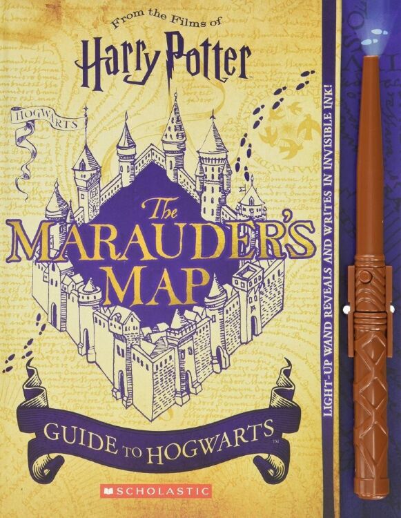 Карта Мародерів Гаррі Поттер Marauders Map Guide to Hogwarts Harry Potter + LED палочка