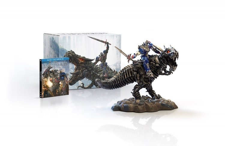 Transformers: Age of Extinction Limited Edition Gift Set with Grimlock and Optimus Collectible Statue [Blu-ray]