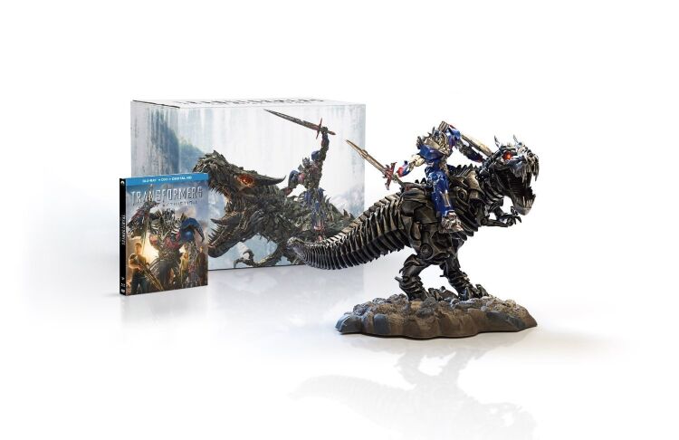 Transformers: Age of Extinction Limited Edition Gift Set with Grimlock and Optimus Collectible Statue [Blu-ray]